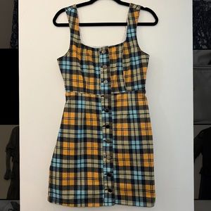 Urban Outfitters checkered button down mini dress